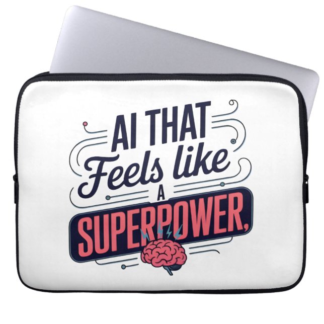Artificial Intelligence Superpower Graphic Laptop Sleeve (Front)