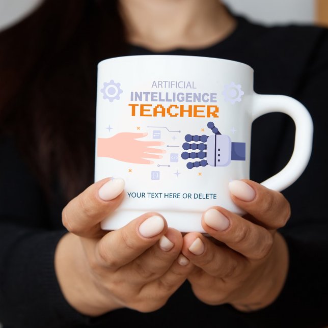 Artificial Intelligence Teacher - man & machine  Coffee Mug (Creator Uploaded)
