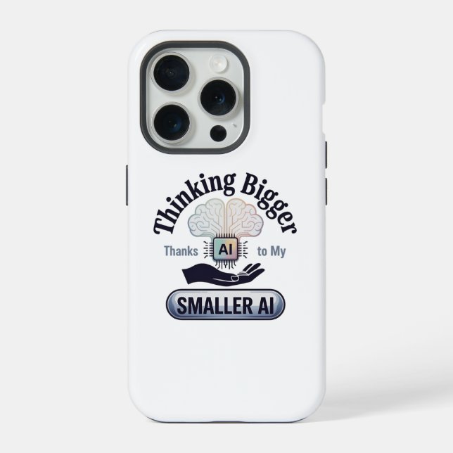 Artificial Intelligence Thinking Bigger Humour iPhone Case (Back)