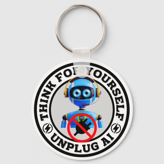 Artificial Intelligence - Unplug AI Keychain (Back)