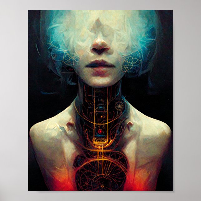 Artificial Life Science Fiction Art Poster (Front)