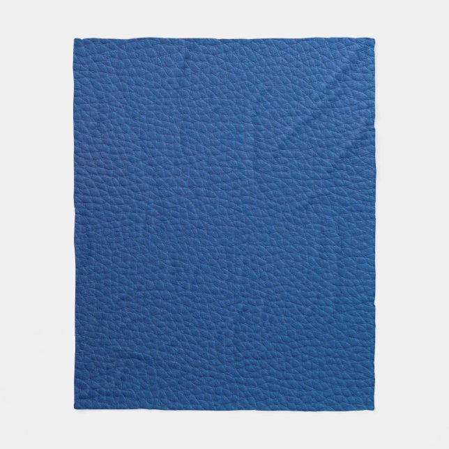 Artificial soft blue leather. Faux leather texture Fleece Blanket (Front)