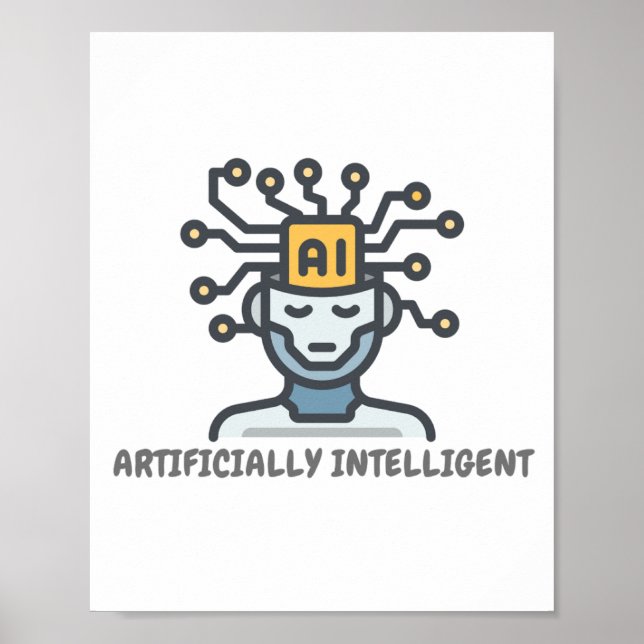 Artificially Intelligent text design Poster (Front)