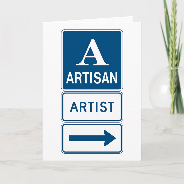 Artisan Artist Studio Sign Directional Arrow  Card (Creator Uploaded)
