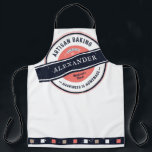 Artisan Baker Happiness is Homemade Hipster Apron<br><div class="desc">Rustic Coral Navy Artisan Baking Hipster -Happiness is Homemade. Show your love and appreciation and make your favourite baker smile. Includes space to personalize with your name and hometown. TIP: bundle this trendy design with a matching Rising Dough Cover — which you can find in this collection: https://www.zazzle.com/collections/artisan_challah_dough_cover_rustic_design-119903411950056525 If you...</div>