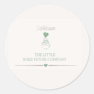 Artisan bakery business branding for new bakery classic round sticker