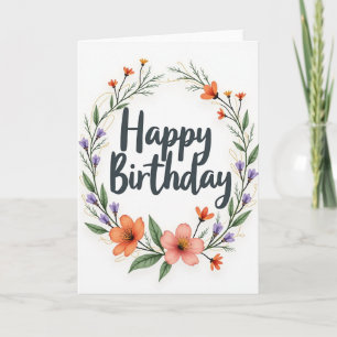 Artisan Birthday Wreath Card