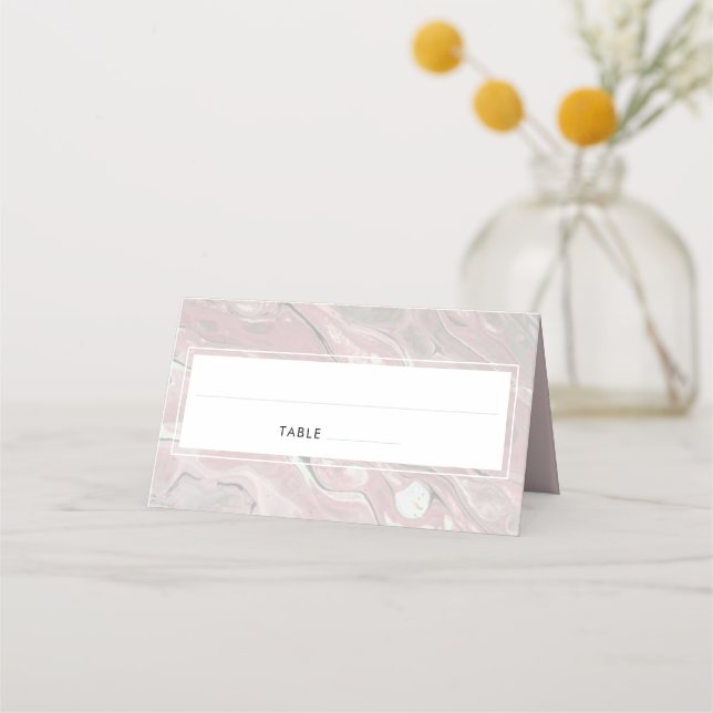 Artisan Boho Blush Marble Place Cartes (Devant)