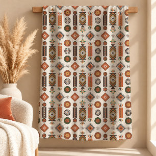 Artisan Brown Tribal Heritage Blanket Home Decor