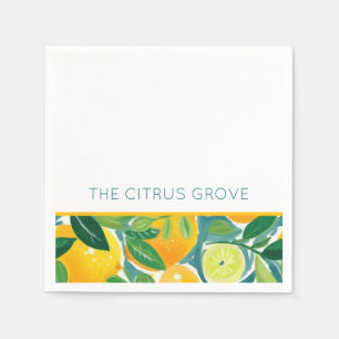Artisan Citrus Tree Lemons Oranges Limes Colorful Napkin