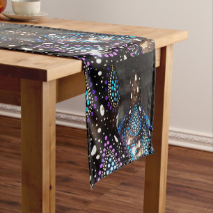 Artisan Craft Gourd Turkish Lanterns Acrylic Art Short Table Runner