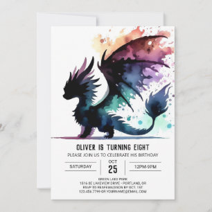 Artisan Dragon Birthday Digital Invitation