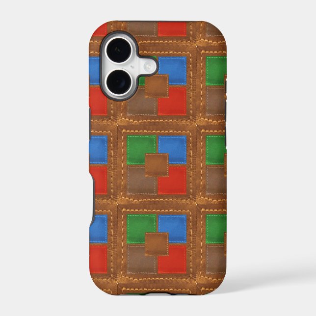 Artisan Elegant Leather Look Squares Patchwork (Back)