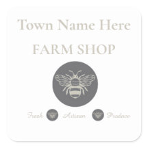 Artisan Farm Shop or Farmers Market Bee Logo
