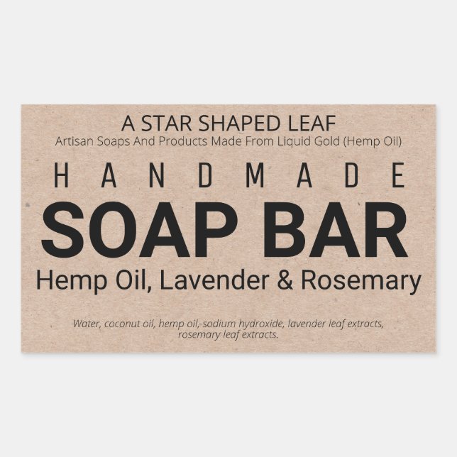 Artisan Handmade Hemp Soap Sticker (Front)