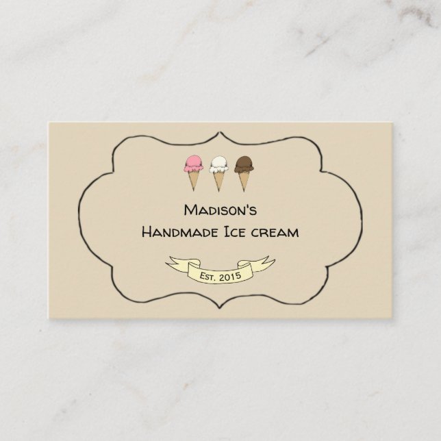 Artisan Ice Cream Maker Customizable Business Card (Front)