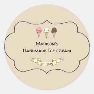 Artisan Ice Cream Maker Customizable Classic Round Sticker