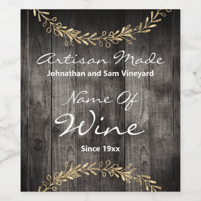 Artisan Made  Wine Rustic Wood Label (Single Label)