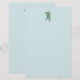 Artisan Monogram K Green Garden Felt Papeterie