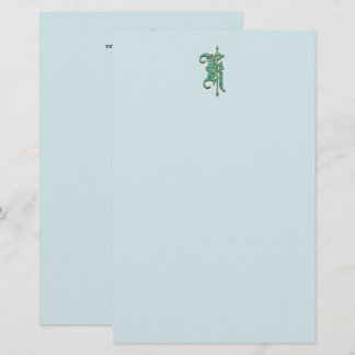 Artisan Monogram K Green Garden Felt Papeterie