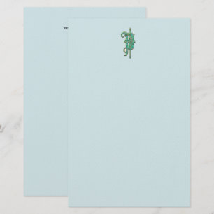 Artisan Monogram P Green Garden Felt Stationery