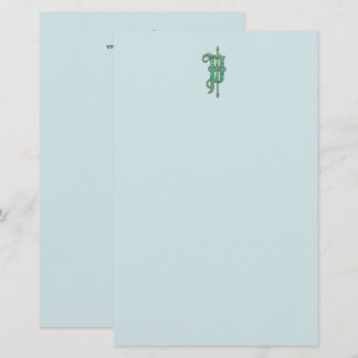 Artisan Monogram P Green Garden Felt Stationery