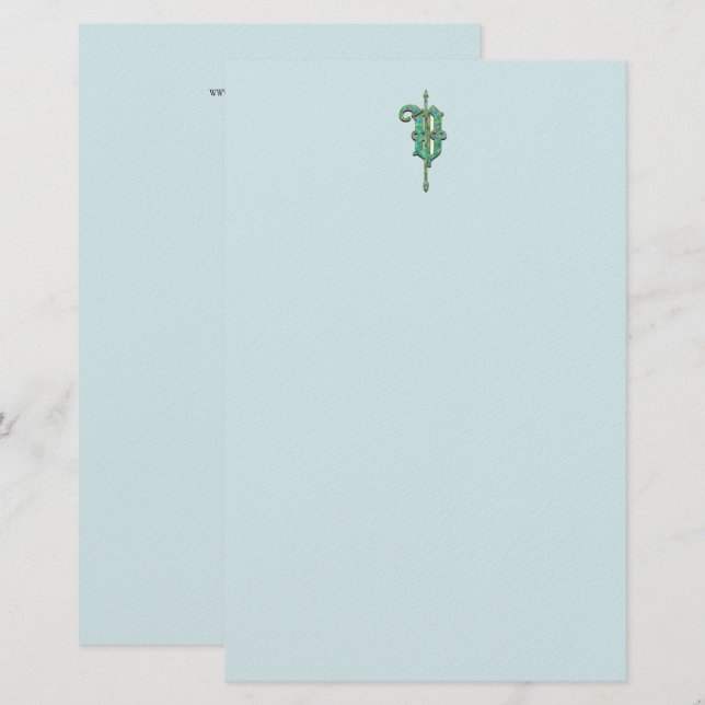 Artisan Monogramme V Green Garden Felt papeterie (Devant / Derrière)
