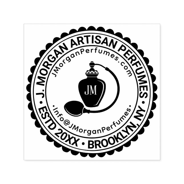 Artisan Perfume Business Name Location URL Email S Self-inking Stamp (Design)