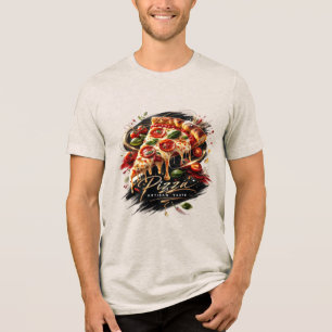 Artisan Pizza Slice T-Shirt – Gourmet Food Art Gra Tri-Blend Shirt