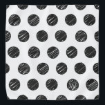 Artisan Polka Dots Black White Chic INITIAL Fun Bandana<br><div class="desc">Artisan Polka Dots in black on white background with custom INITIAL in white. Easy to personalize text,  text colour,  font. Great for ANY Pet,  Chic fur baby,  matching Pet Parent. Modern,  Timeless,  Fun. Mix and match entire Pet / New Years / Gift Wrap Collections by TMCdesigns.</div>