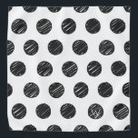Artisan Polka Dots Black White Chic INITIAL Fun Bandana<br><div class="desc">Artisan Polka Dots in black on white background with custom INITIAL in white. Easy to personalize text,  text colour,  font. Great for ANY Pet,  Chic fur baby,  matching Pet Parent. Modern,  Timeless,  Fun. Mix and match entire Pet / New Years / Gift Wrap Collections by TMCdesigns.</div>