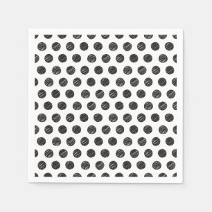 Artisan Polka Dots Black White Fun Chic Hand drawn Napkin