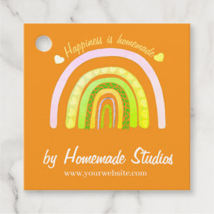 Artisan Rainbow 'Happiness is Homemade'  Favour Tags