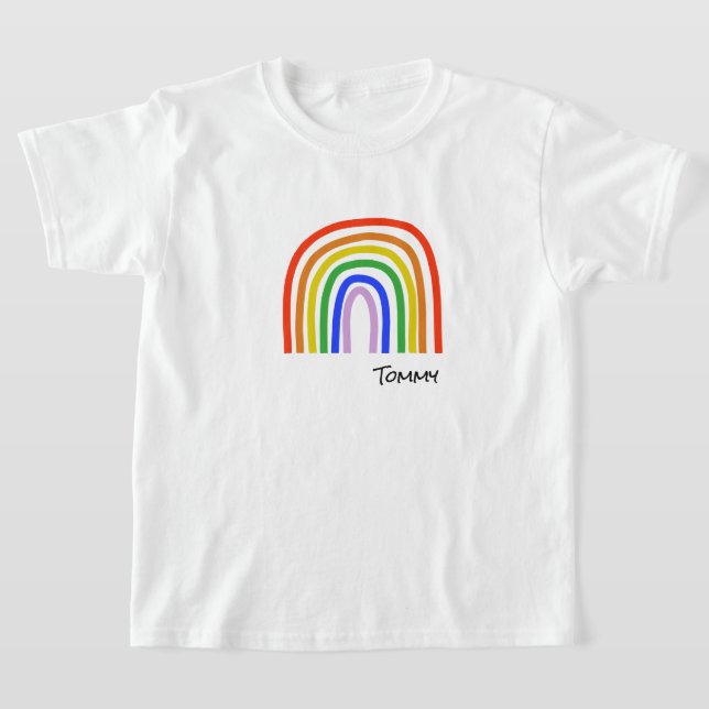 Artisan Rainbow Kids NAME Colourful Fun T-Shirt (Laydown)