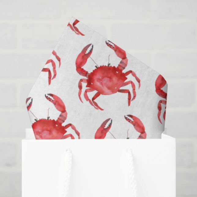 Artisan Red Crab Coastal Colourful Travel Fun Tissue Paper (Gift Bag)