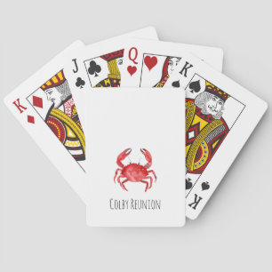 Artisan Red Crab Reunion NAME Coastal Fun Playing Cards
