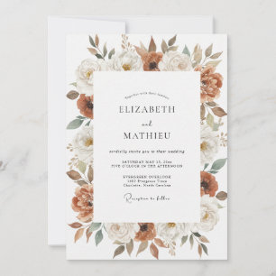 Artisan Rust Peony Wedding Invitation