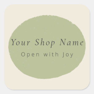 Artisan Sage Stone Custom Name Packaging Sticker  