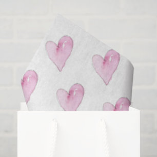 Artisan Sweet Heart Pink Watercolor Pattern Love Tissue Paper