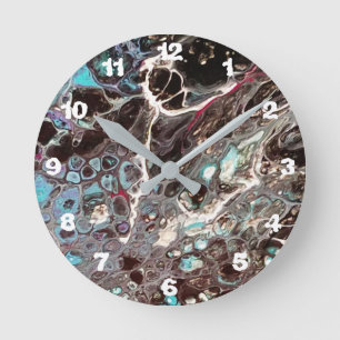 Artisanal abstract painting - Kook Art - Clock