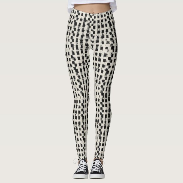 Artisanal Micro-Checkered  Leggings  (Devant)