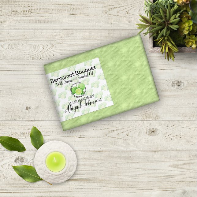artisanal | Savon de Bergamot maison | Étiquette d (Créateur téléchargé)