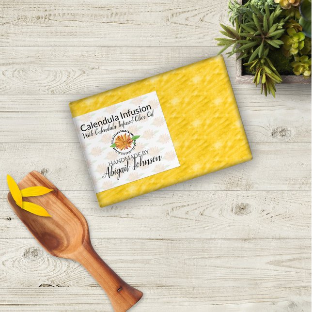 artisanal | Savon de Calendula maison | Étiquette  (Créateur téléchargé)