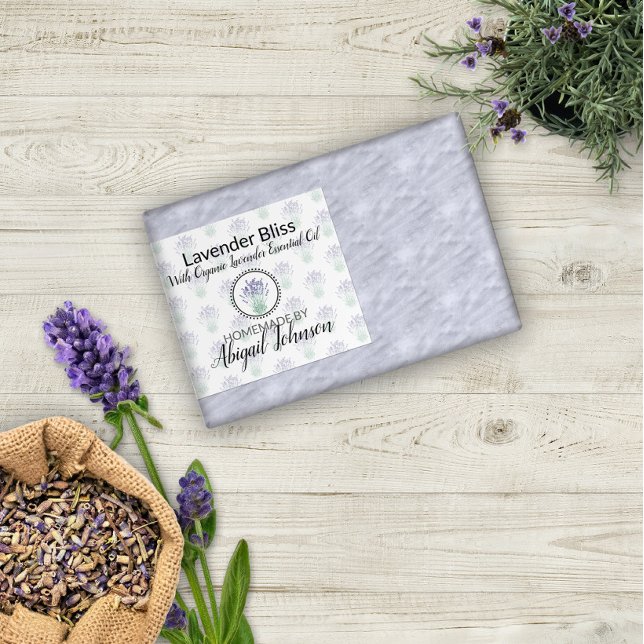 artisanal | Savon de lavande maison | Étiquette d' (Créateur téléchargé)