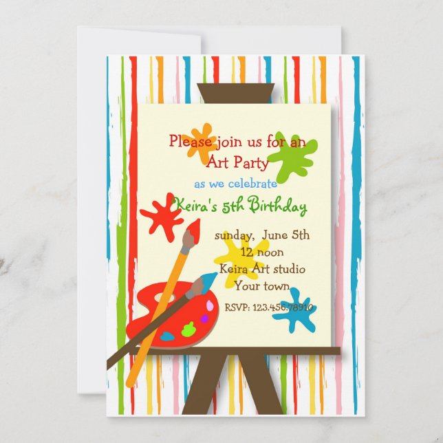 Artisanat de l'art Peinture Invitations à la fête  (Devant)