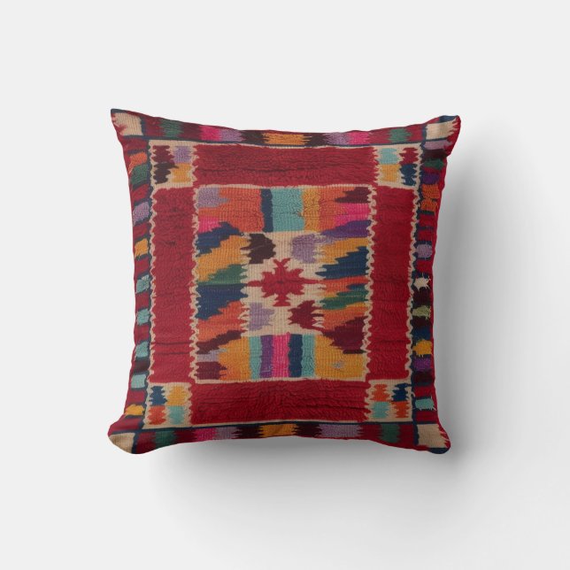 Artisanat rouge Kilim Lumbar Coussins : Un patrimo (Recto)