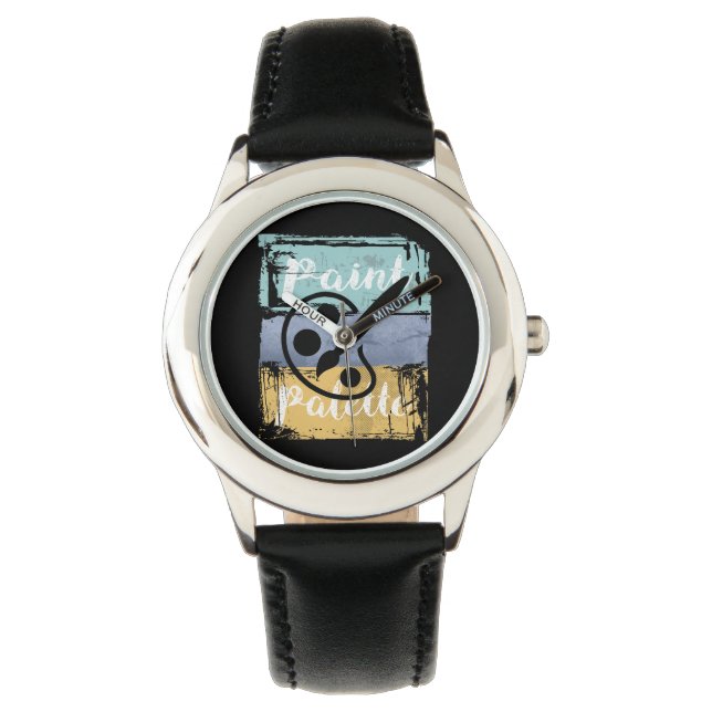 Artist Art Teacher Shirt - Retro Paint Palette Watch (Front)