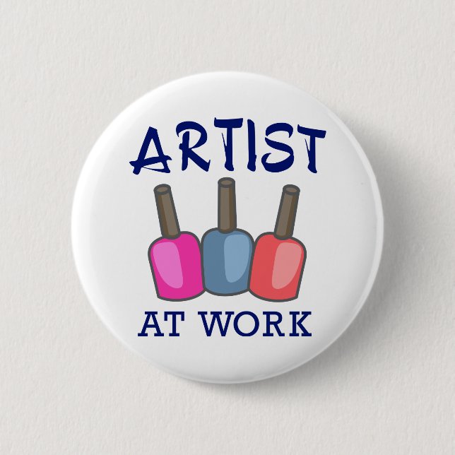 Artist at Work 2 Inch Round Button (Front)