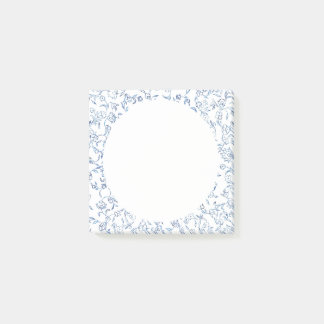 Artist blue tiny trellis florals post it post-it notes