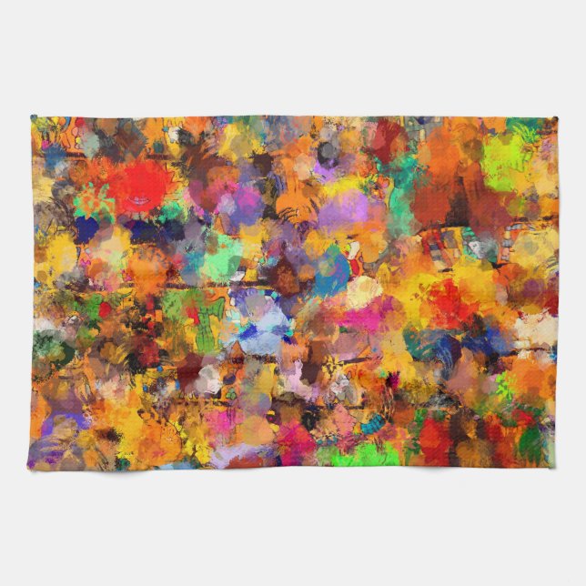 Artist Colour Abstract Art Dab Kitchen Towel (Horizontal)